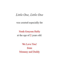 Personalized Children's Book, Little One Little One, Baby Shower Gift - Connie's Personalized Music, Books & More